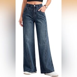 Lightweight Denim Wide Leg Jeans